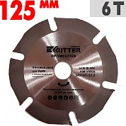 Диск пильный по дереву, пластику, гипсокартону для УШМ 125*22,2 6T RITTER OptimCutter